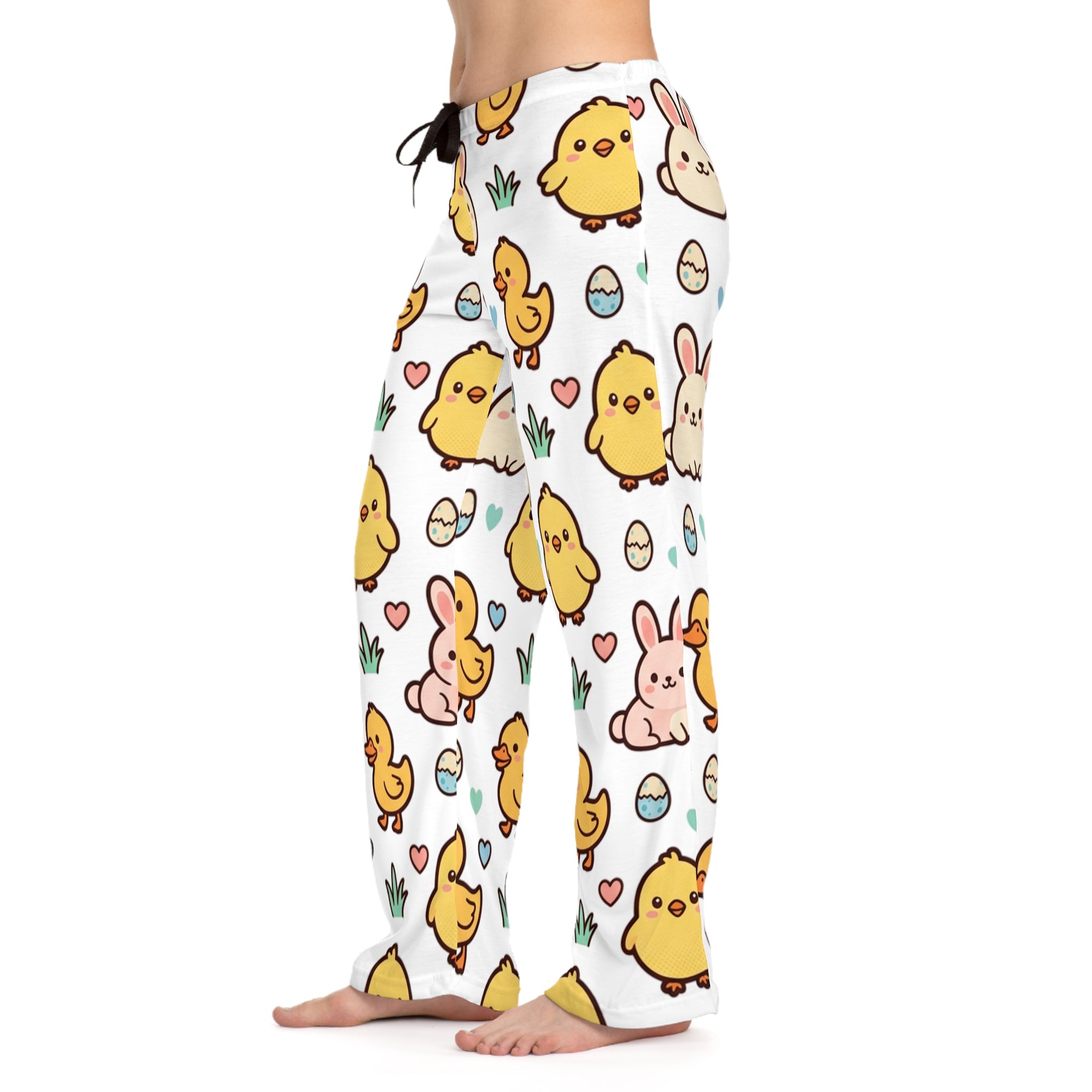 Cute Chick & Bunny Women's Pajama Pants — Easter Cotton-Feel Lounge Sleepwear