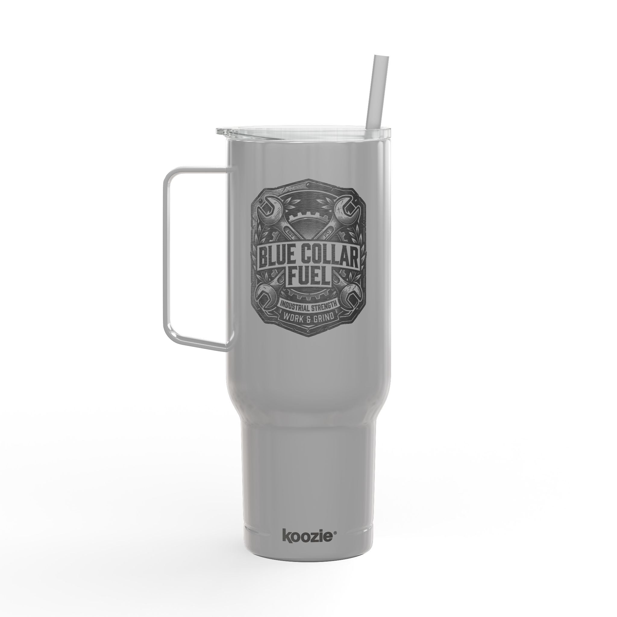 40oz Engraved Tumbler — "Blue Collar Fuel" Insulated Travel Mug