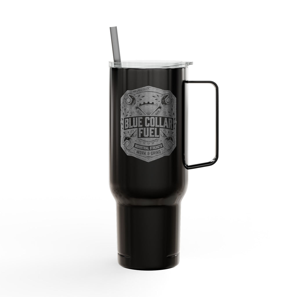 40oz Engraved Tumbler — "Blue Collar Fuel" Insulated Travel Mug