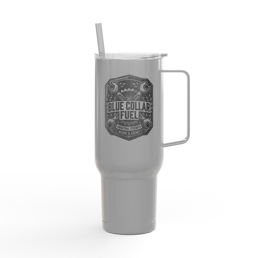 40oz Engraved Tumbler — "Blue Collar Fuel" Insulated Travel Mug