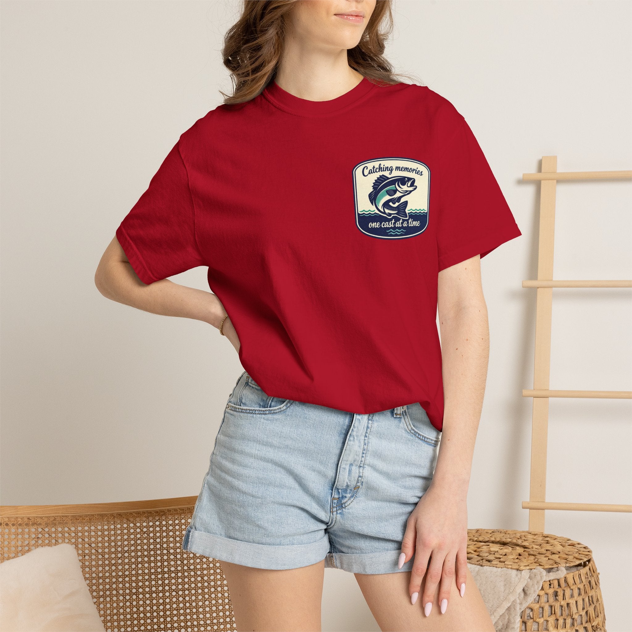 Catching Memories Funny Fishing Graphic Shirt for Men and Women