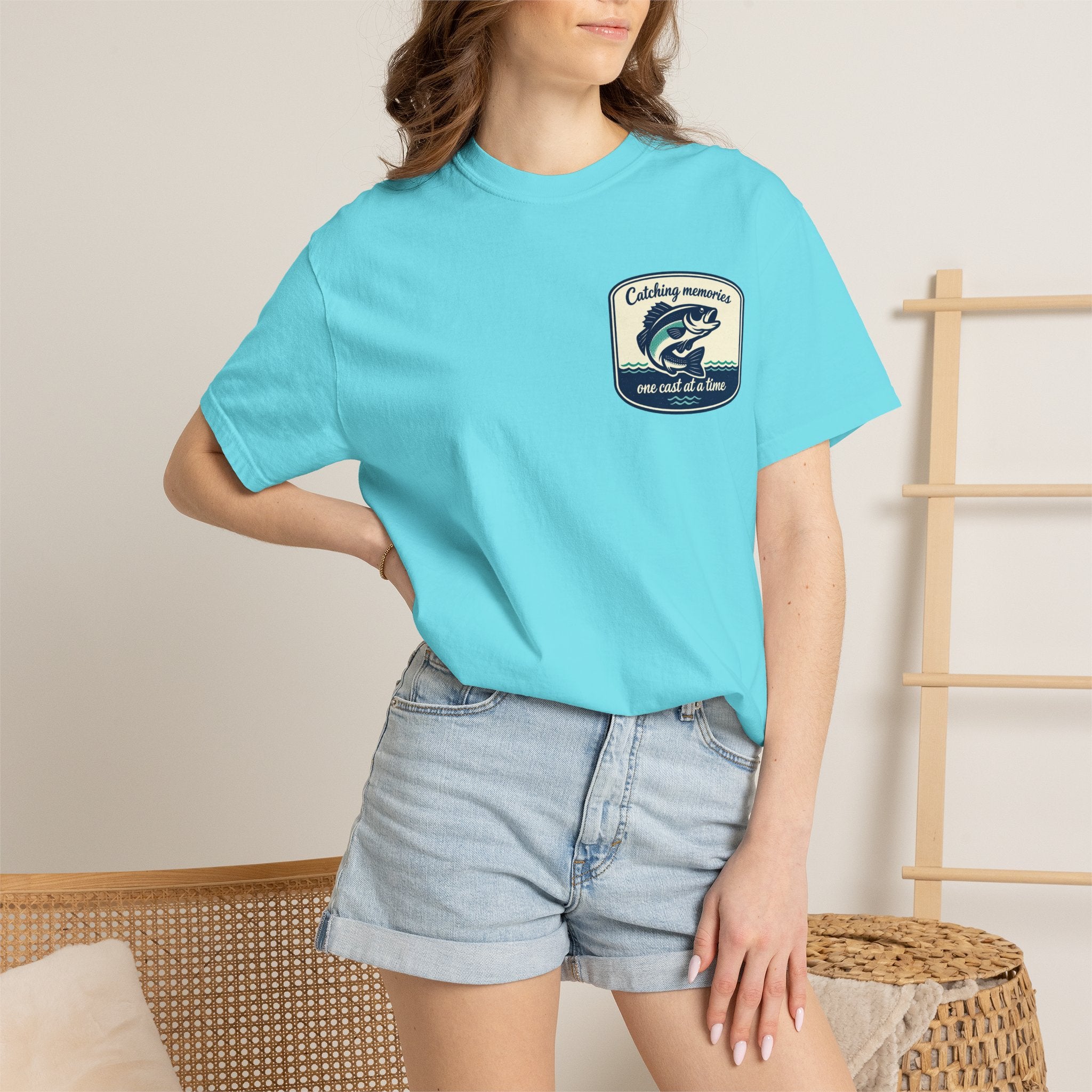 Catching Memories Funny Fishing Graphic Shirt for Men and Women