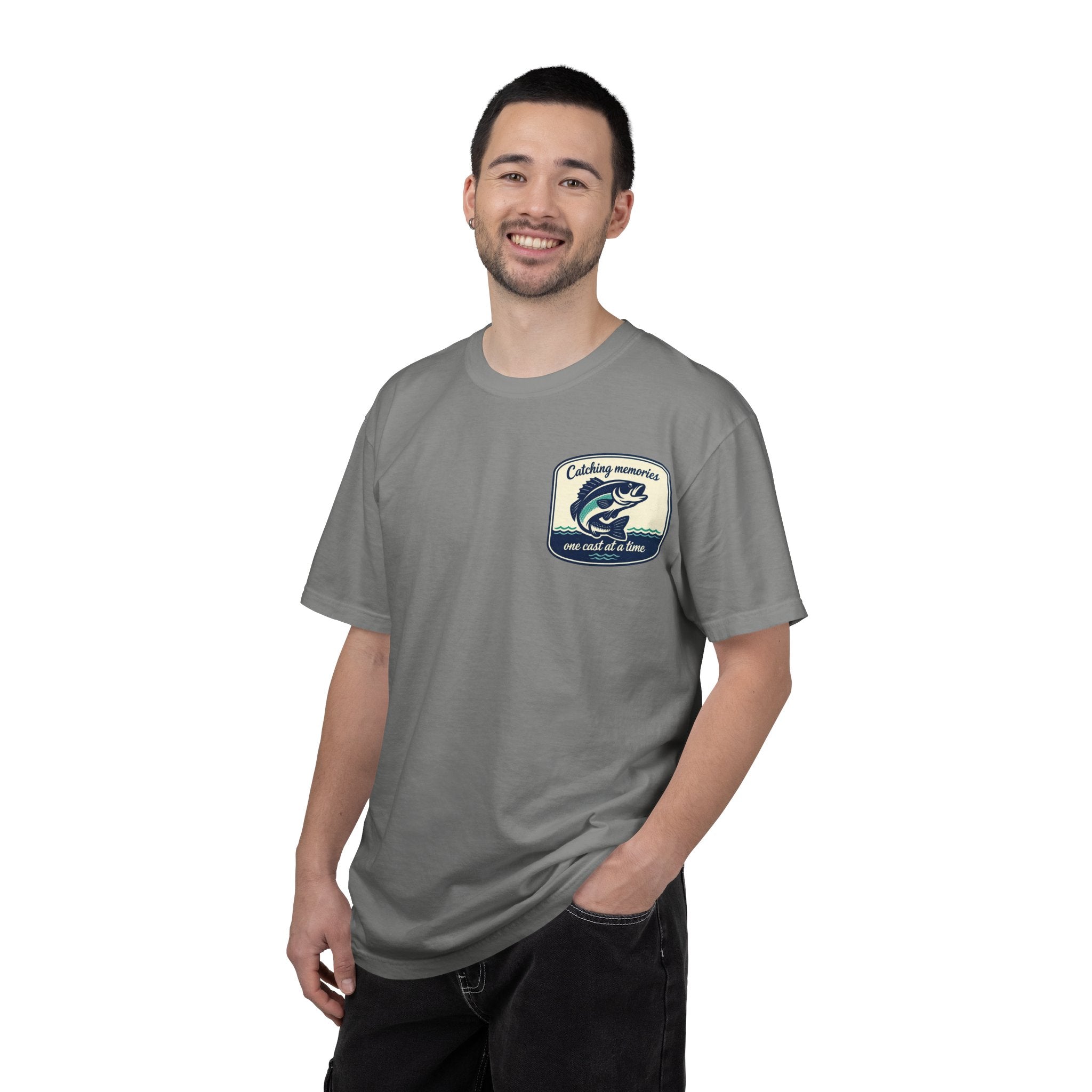 Catching Memories Funny Fishing Graphic Shirt for Men and Women