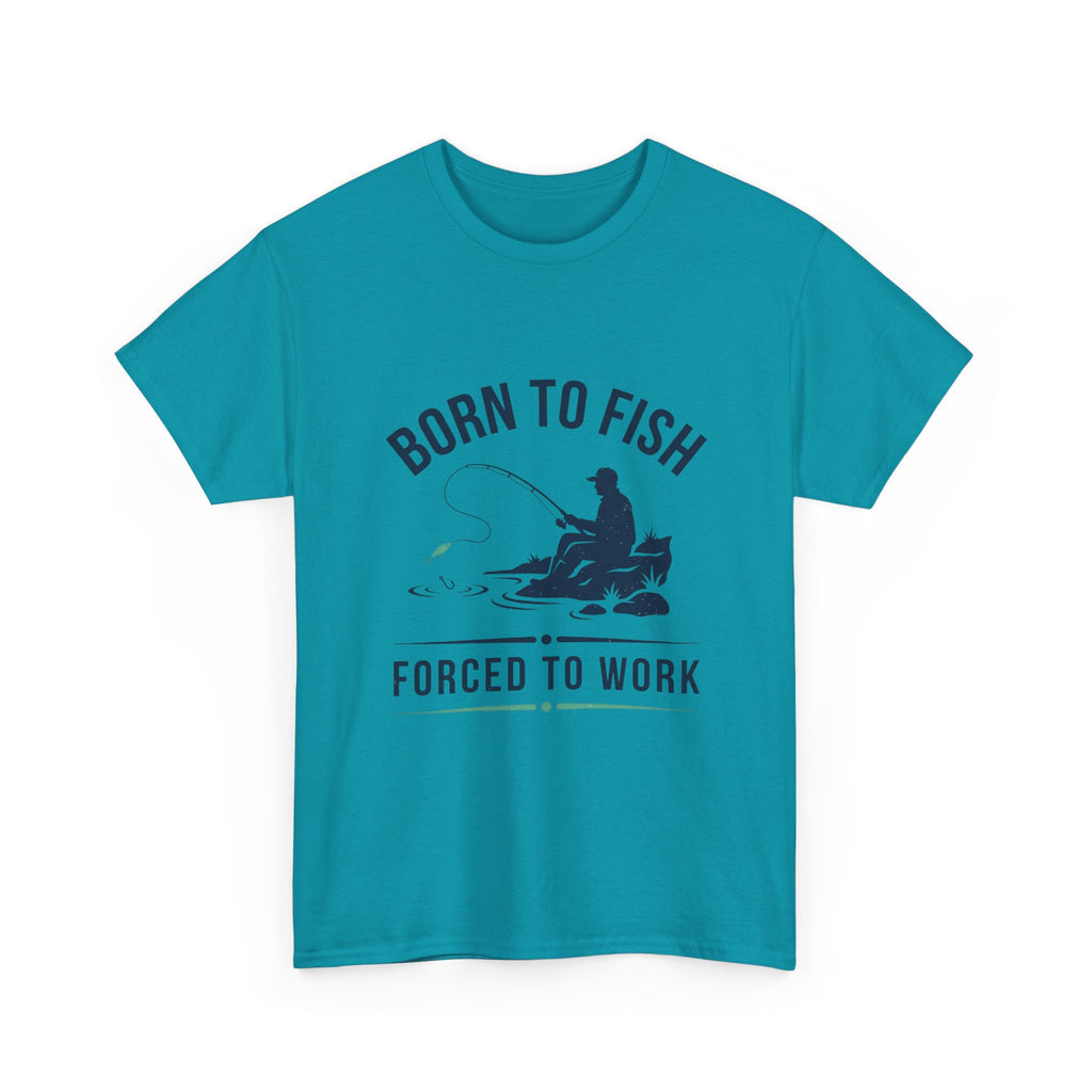 Born to fish, forced to work Men's Cotton Tshirt