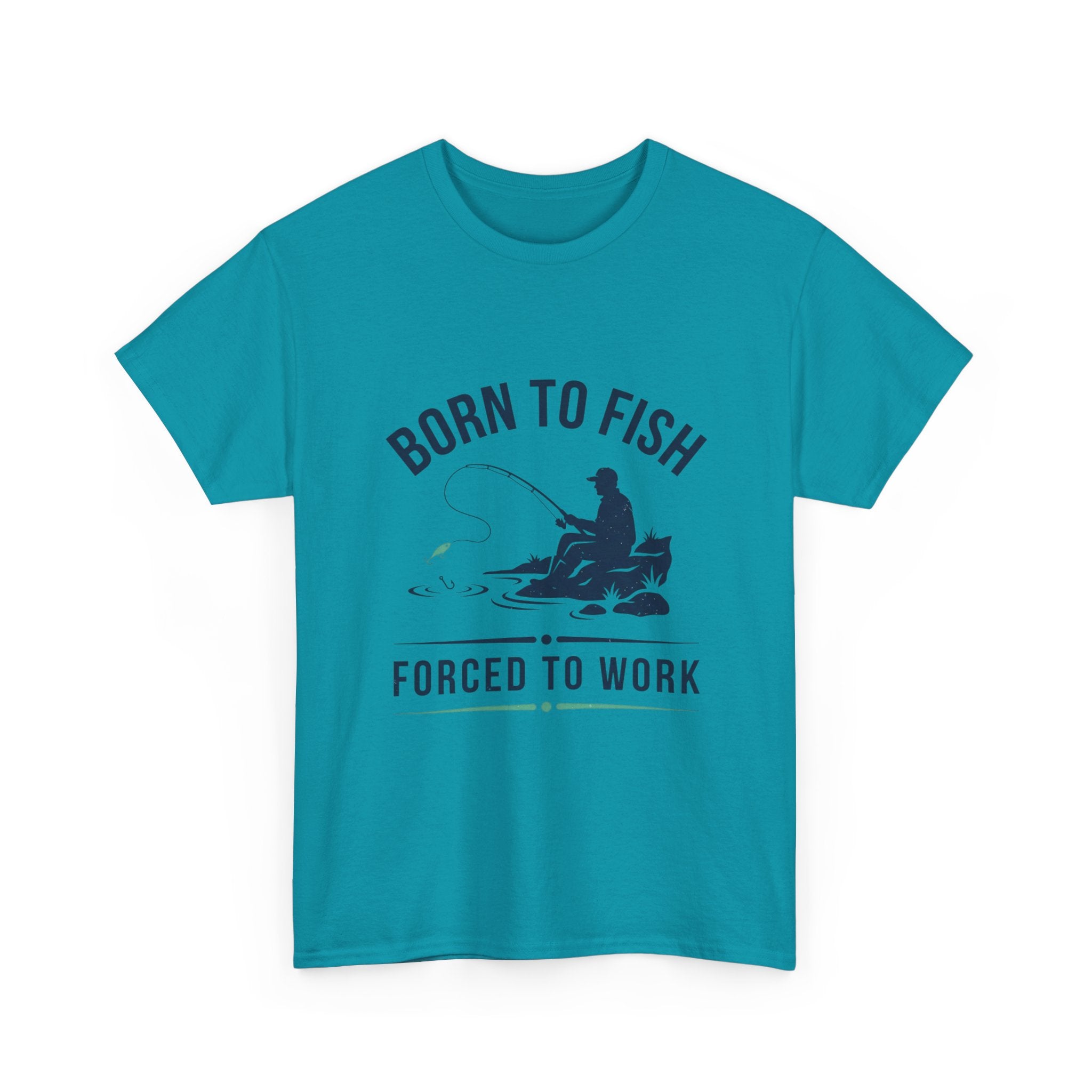 Born to fish, forced to work Men's Cotton Tshirt