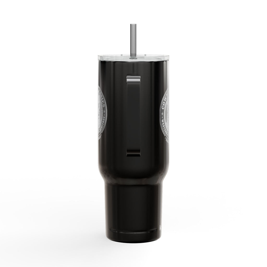 40oz Engraved Travel Tumbler – Cowboy Classic Logo Stainless Steel