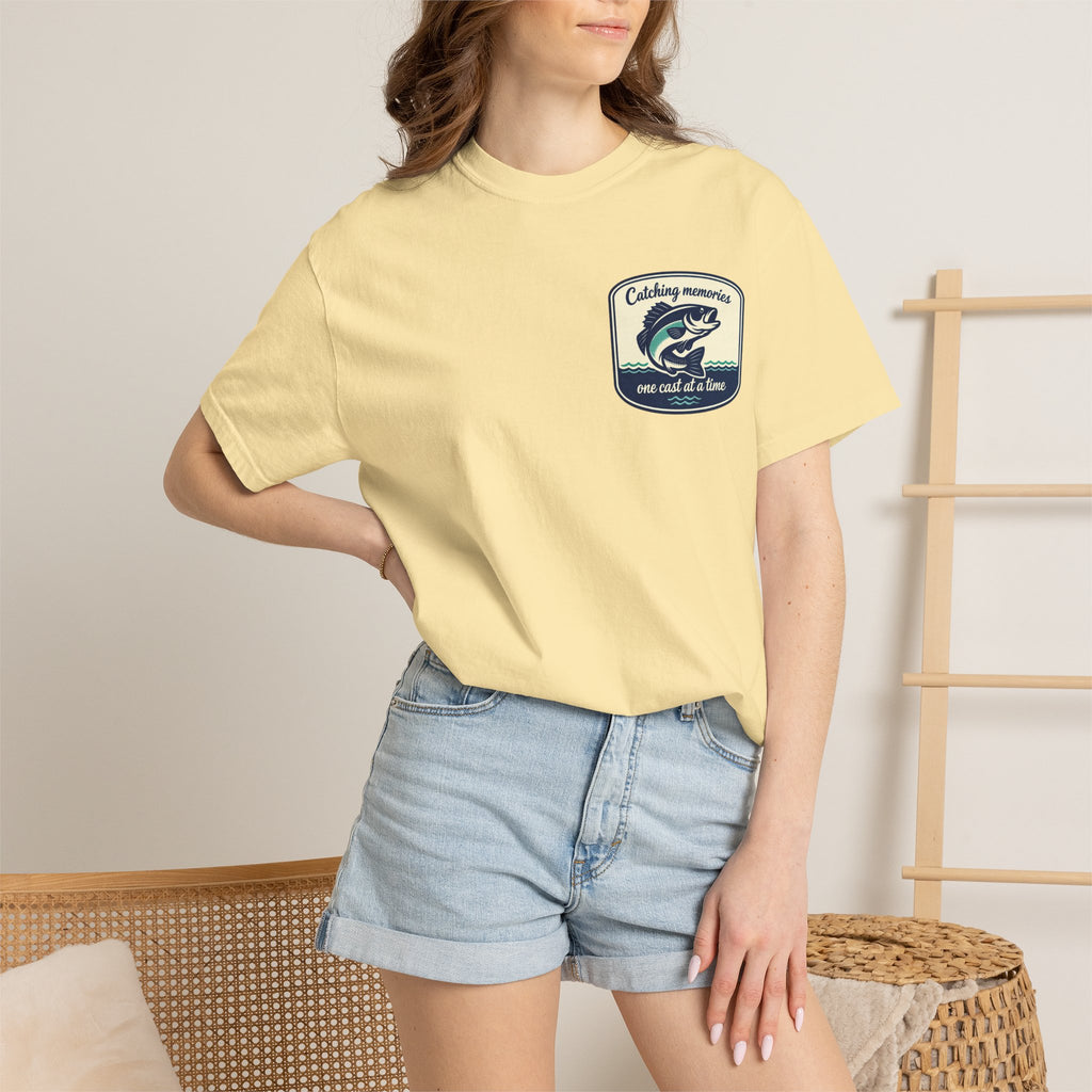 Catching Memories Funny Fishing Graphic Shirt for Men and Women