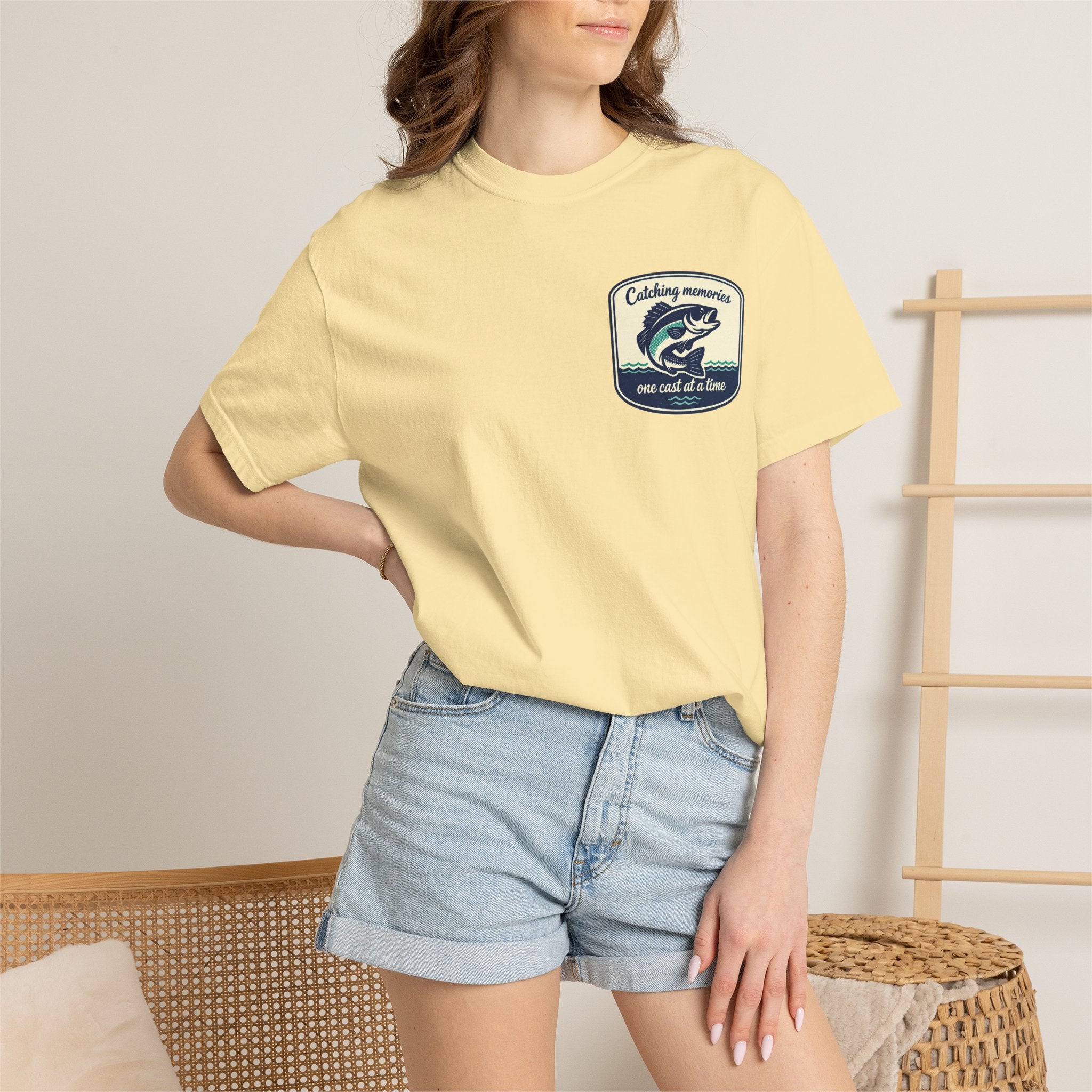 Catching Memories Funny Fishing Graphic Shirt for Men and Women