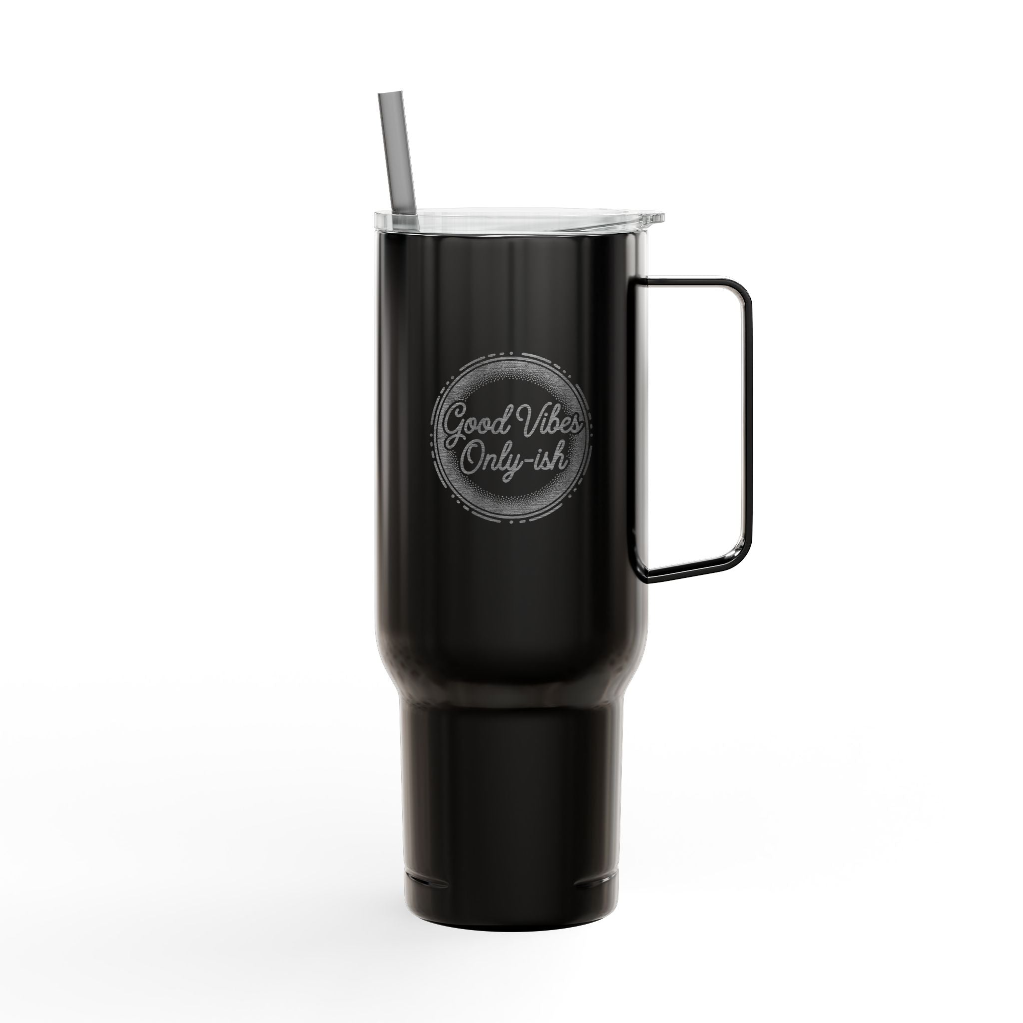 40oz Insulated Engraved Tumbler with Lid & Straw — Personalized 'Mama Bear' Design