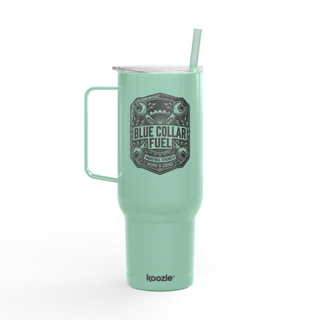 40oz Engraved Tumbler — "Blue Collar Fuel" Insulated Travel Mug