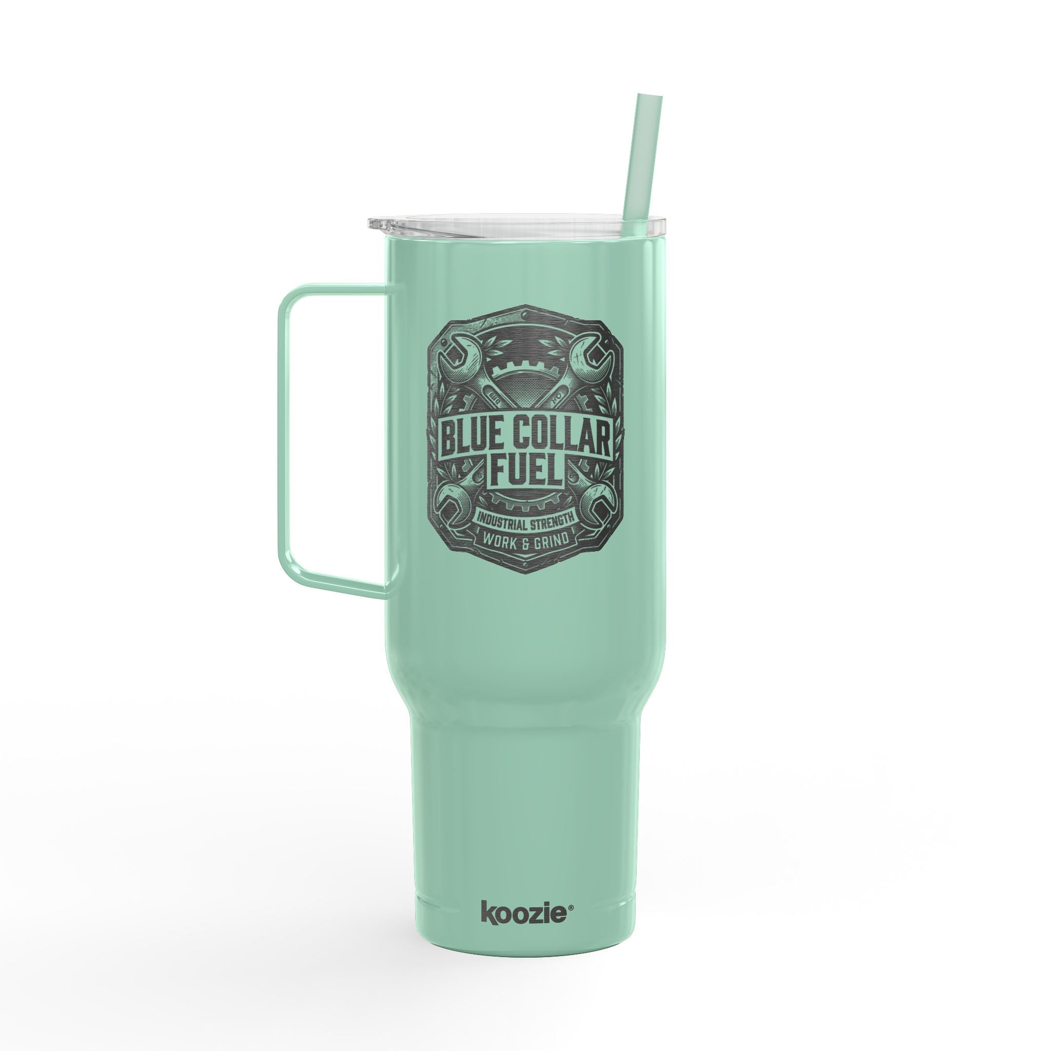 40oz Engraved Tumbler — "Blue Collar Fuel" Insulated Travel Mug
