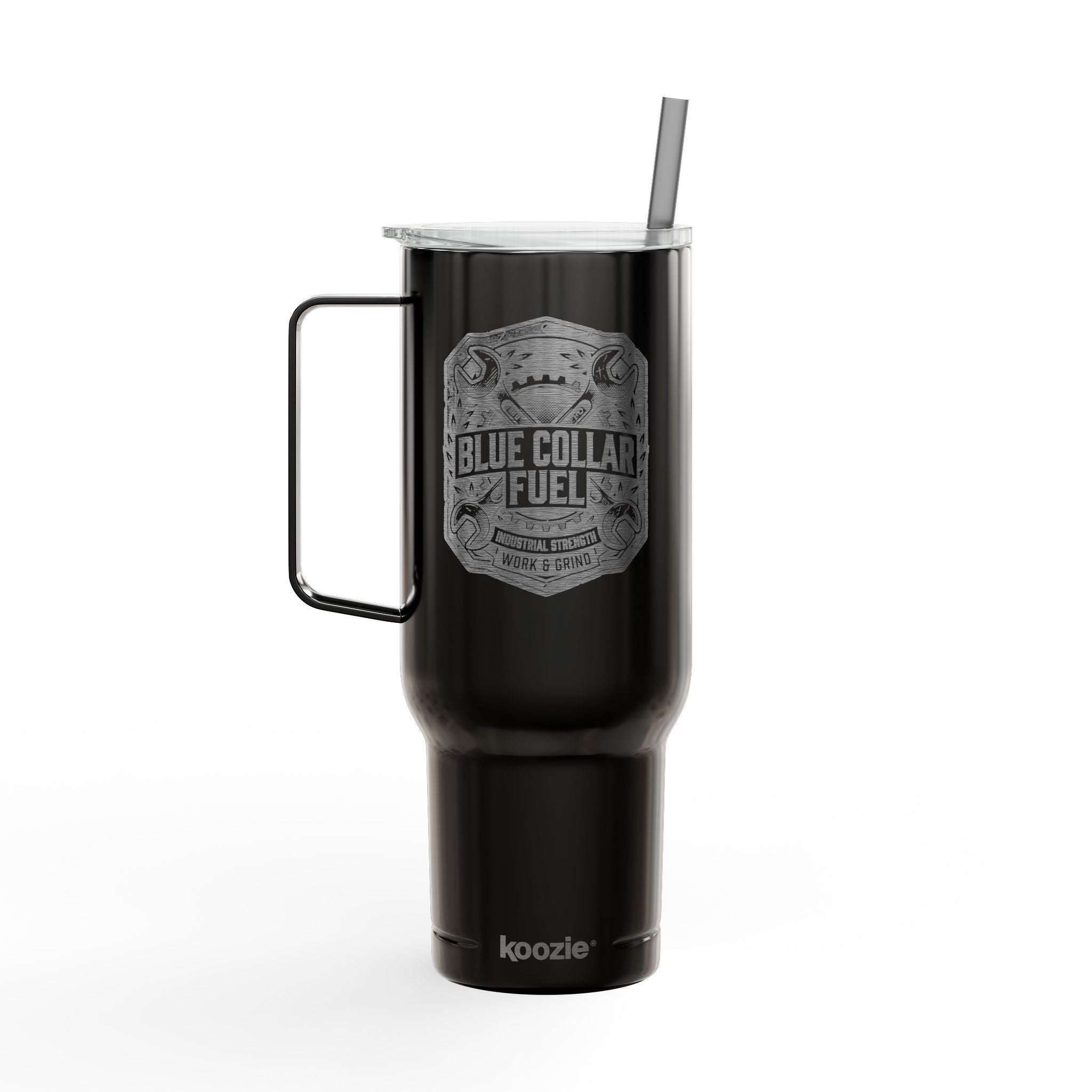40oz Engraved Tumbler — "Blue Collar Fuel" Insulated Travel Mug