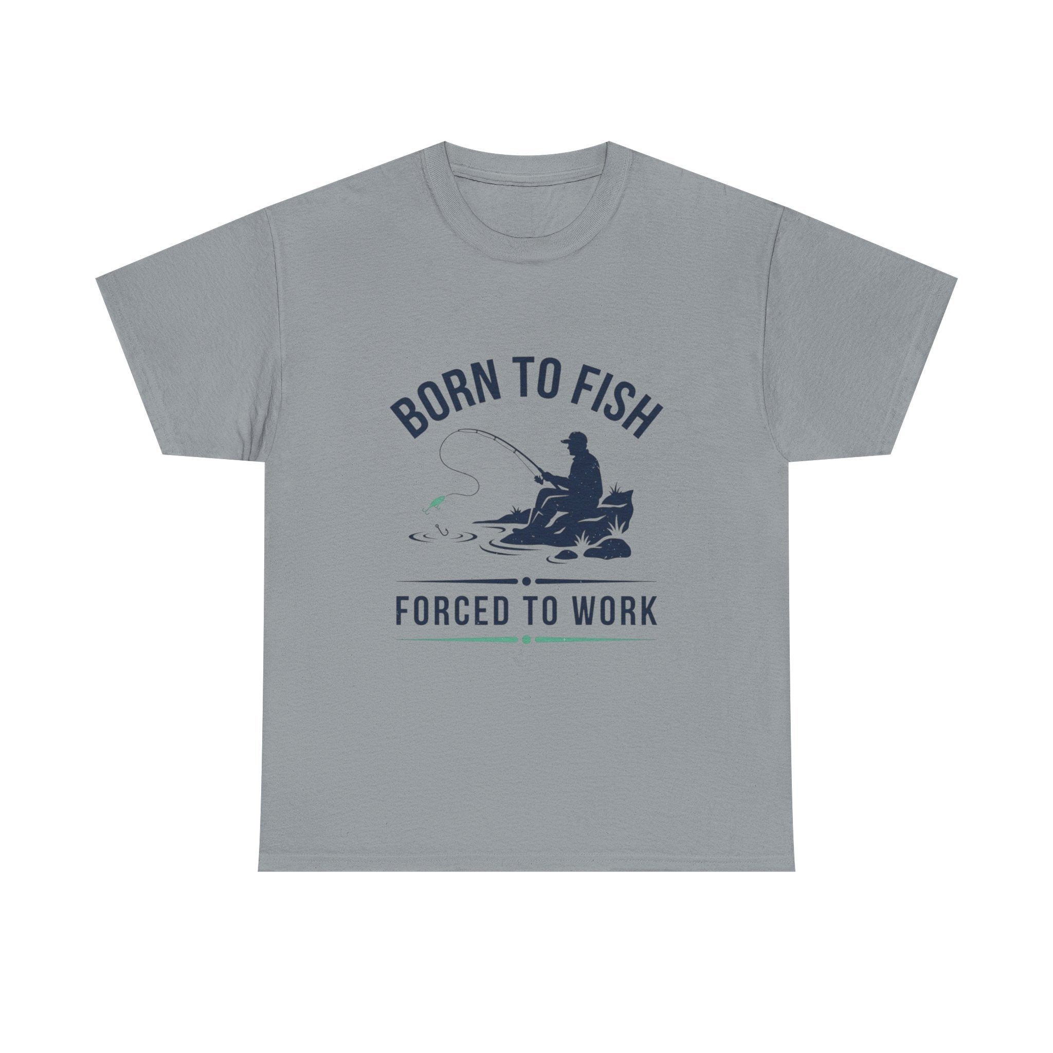 Born to fish, forced to work Men's Cotton Tshirt