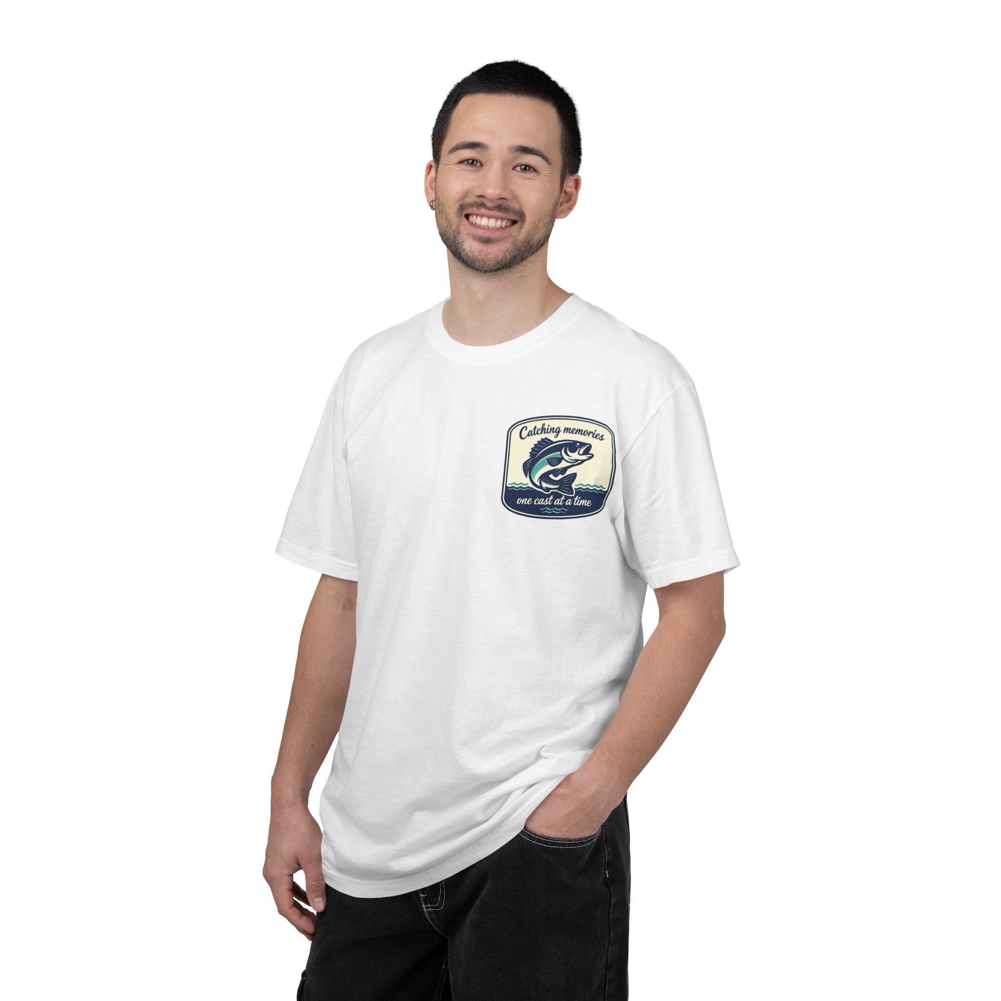 Catching Memories Funny Fishing Graphic Shirt for Men and Women
