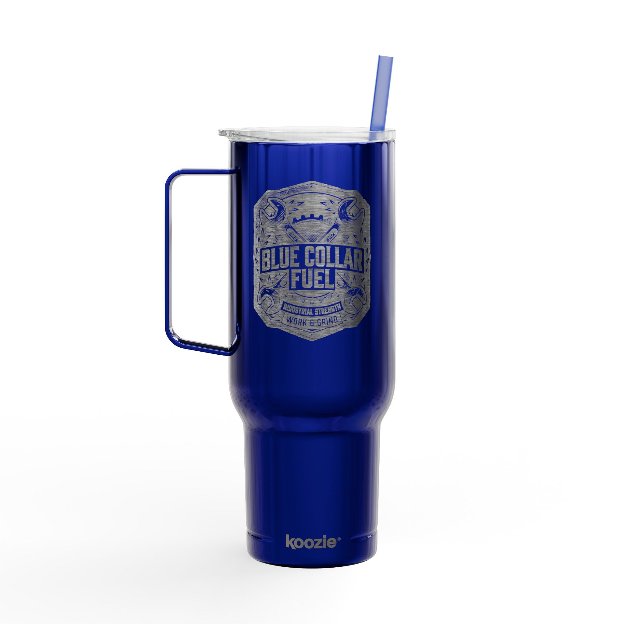 40oz Engraved Tumbler — "Blue Collar Fuel" Insulated Travel Mug