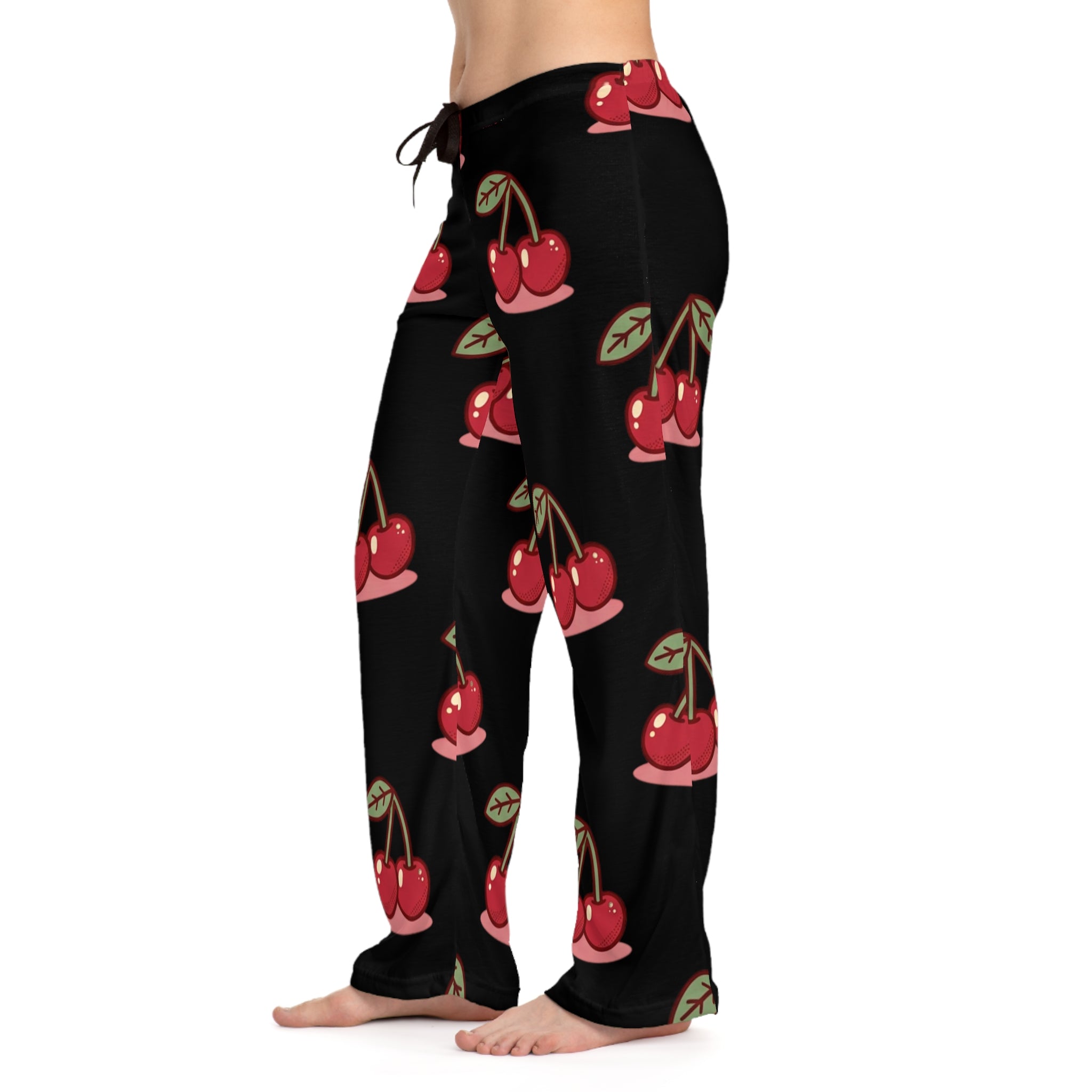 Cherry Print Pajama Pants — Women's Cozy Lounge Sleepwear