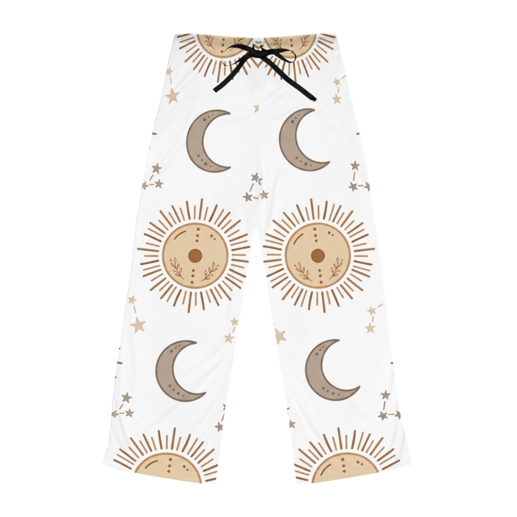 Celestial Sun & Moon Women's Pajama Pants — Cozy Boho Sleepwear
