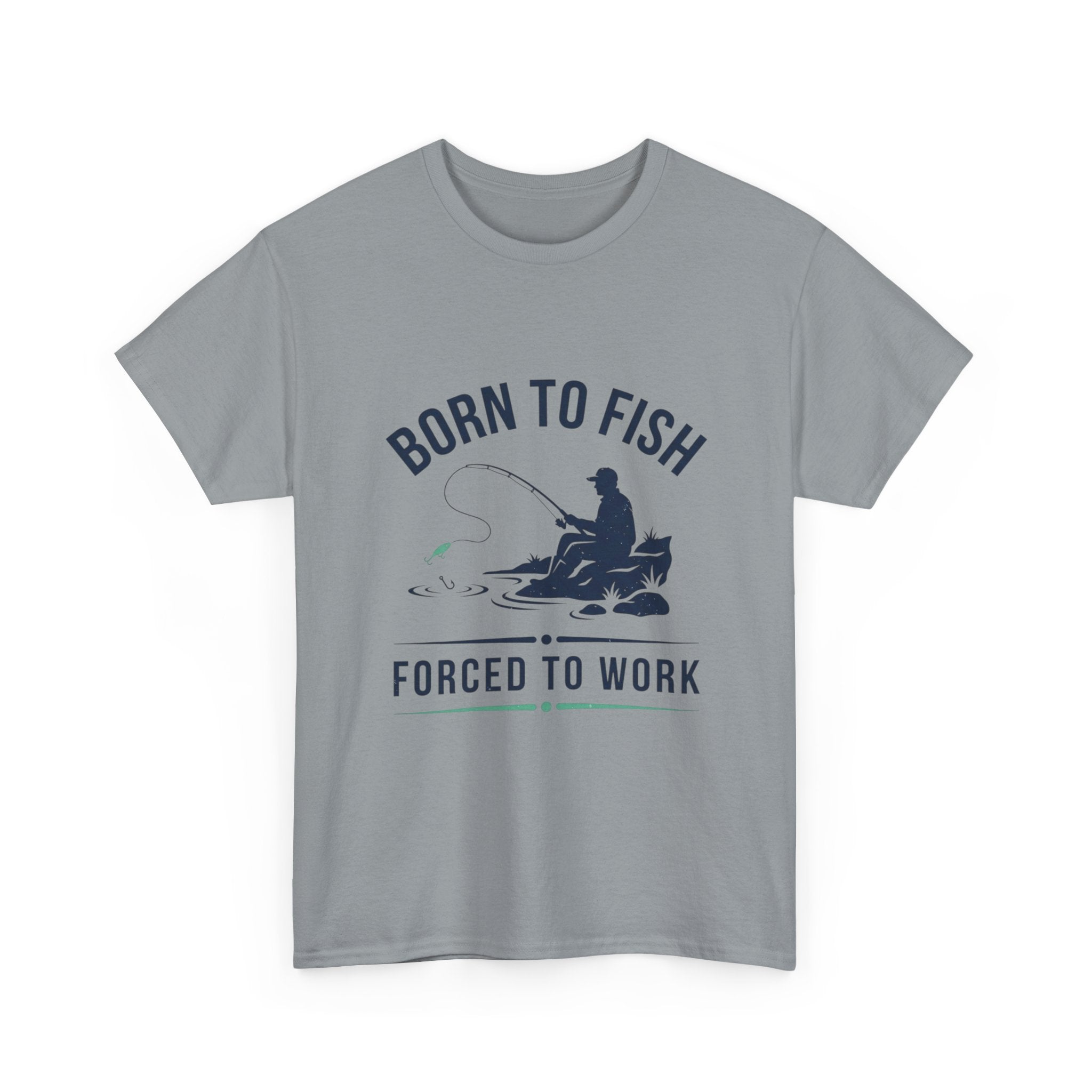 Born to fish, forced to work Men's Cotton Tshirt