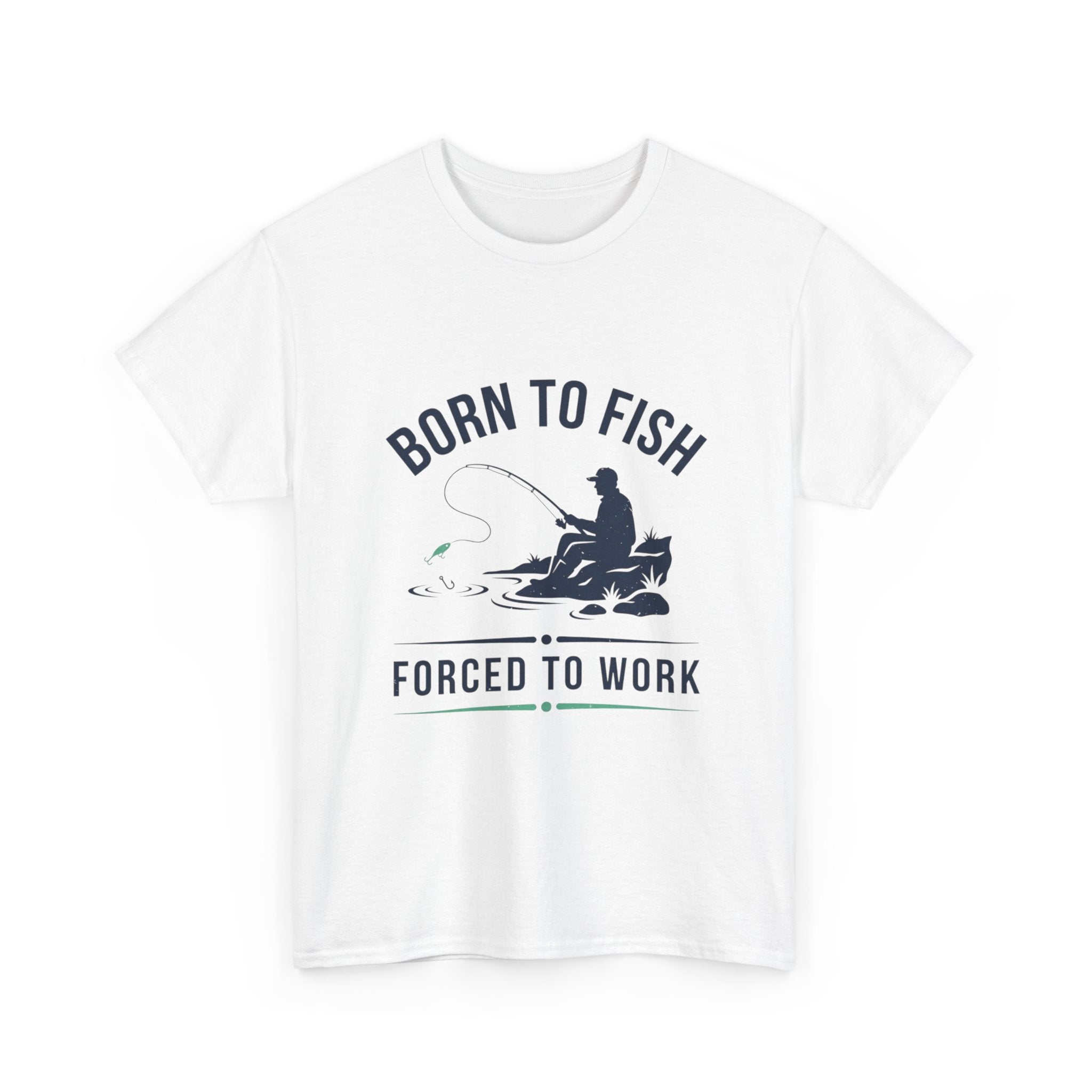 Born to fish, forced to work Men's Cotton Tshirt