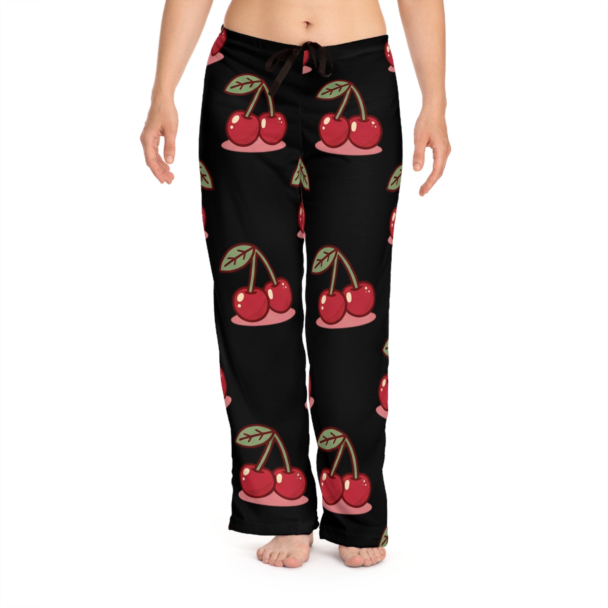 Cherry Print Pajama Pants — Women's Cozy Lounge Sleepwear