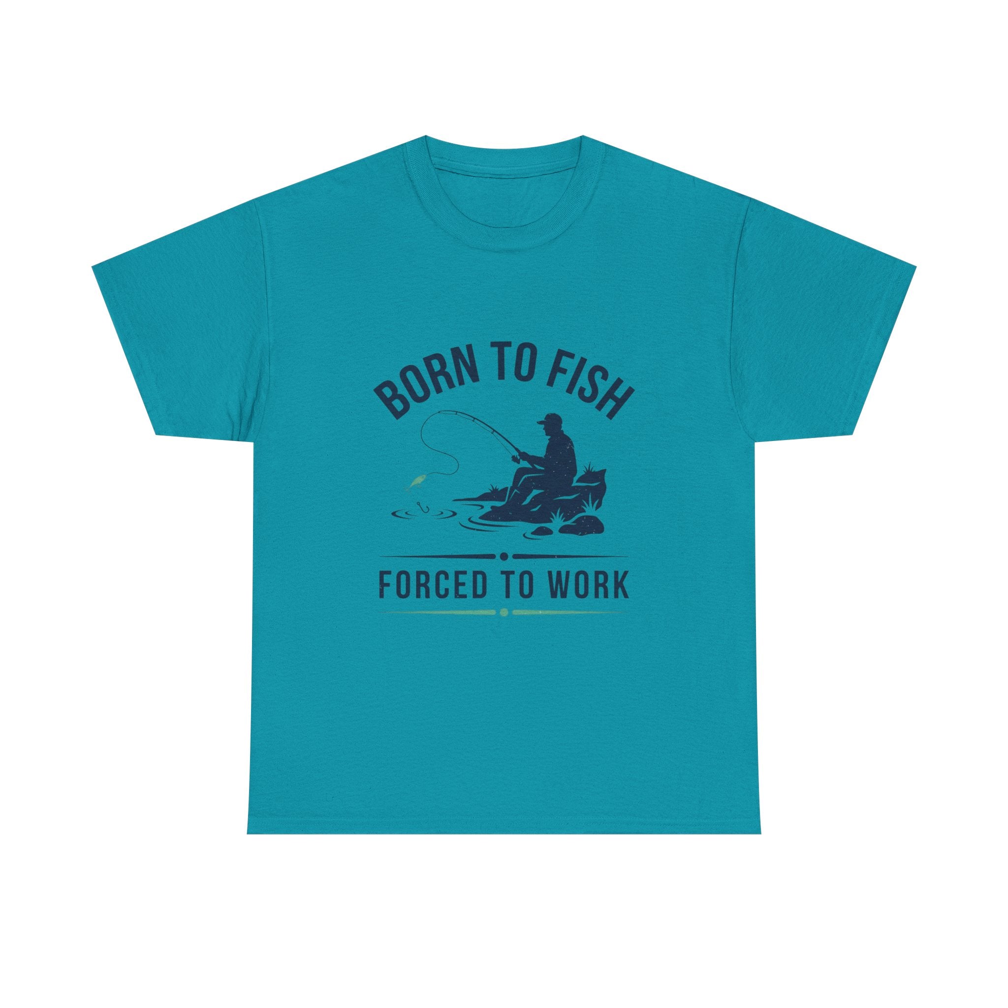 Born to fish, forced to work Men's Cotton Tshirt