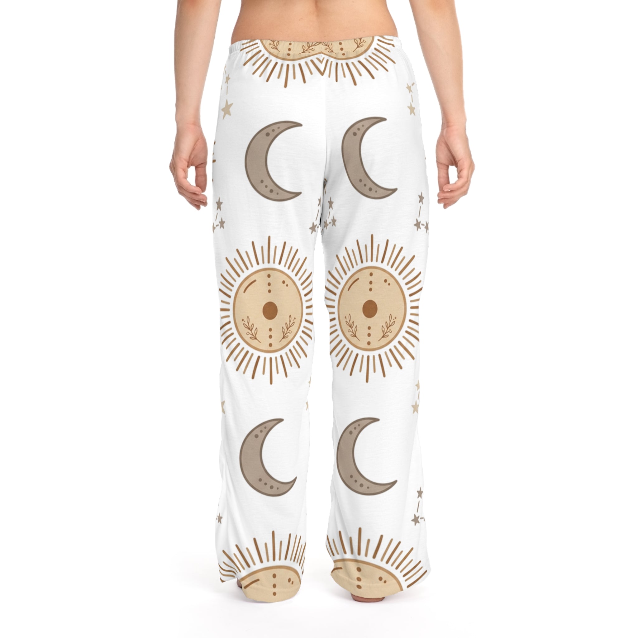 Celestial Sun & Moon Women's Pajama Pants — Cozy Boho Sleepwear
