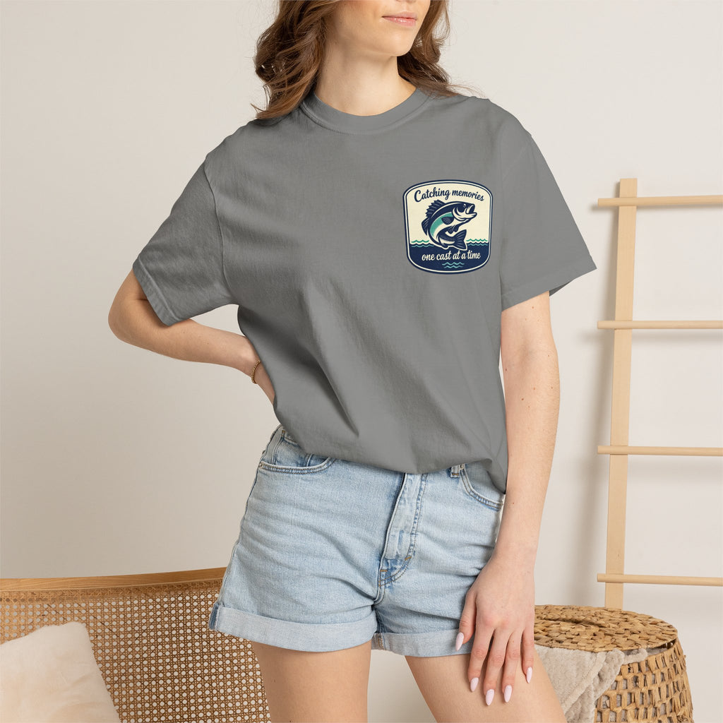 Catching Memories Funny Fishing Graphic Shirt for Men and Women