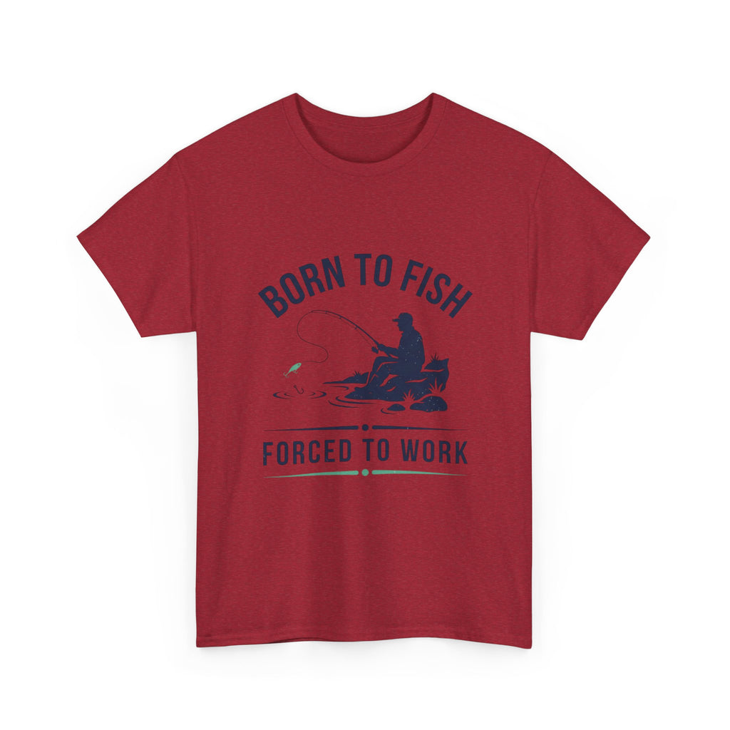 Born to fish, forced to work Men's Cotton Tshirt