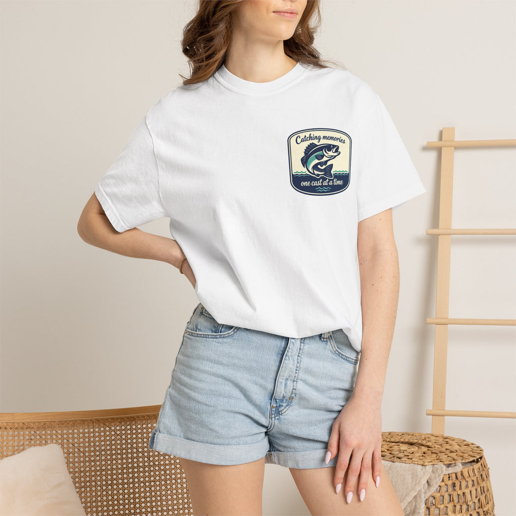 Catching Memories Funny Fishing Graphic Shirt for Men and Women