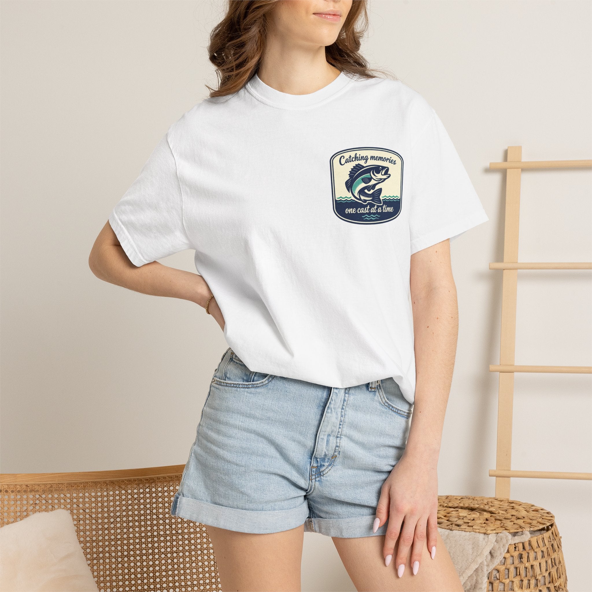 Catching Memories Funny Fishing Graphic Shirt for Men and Women