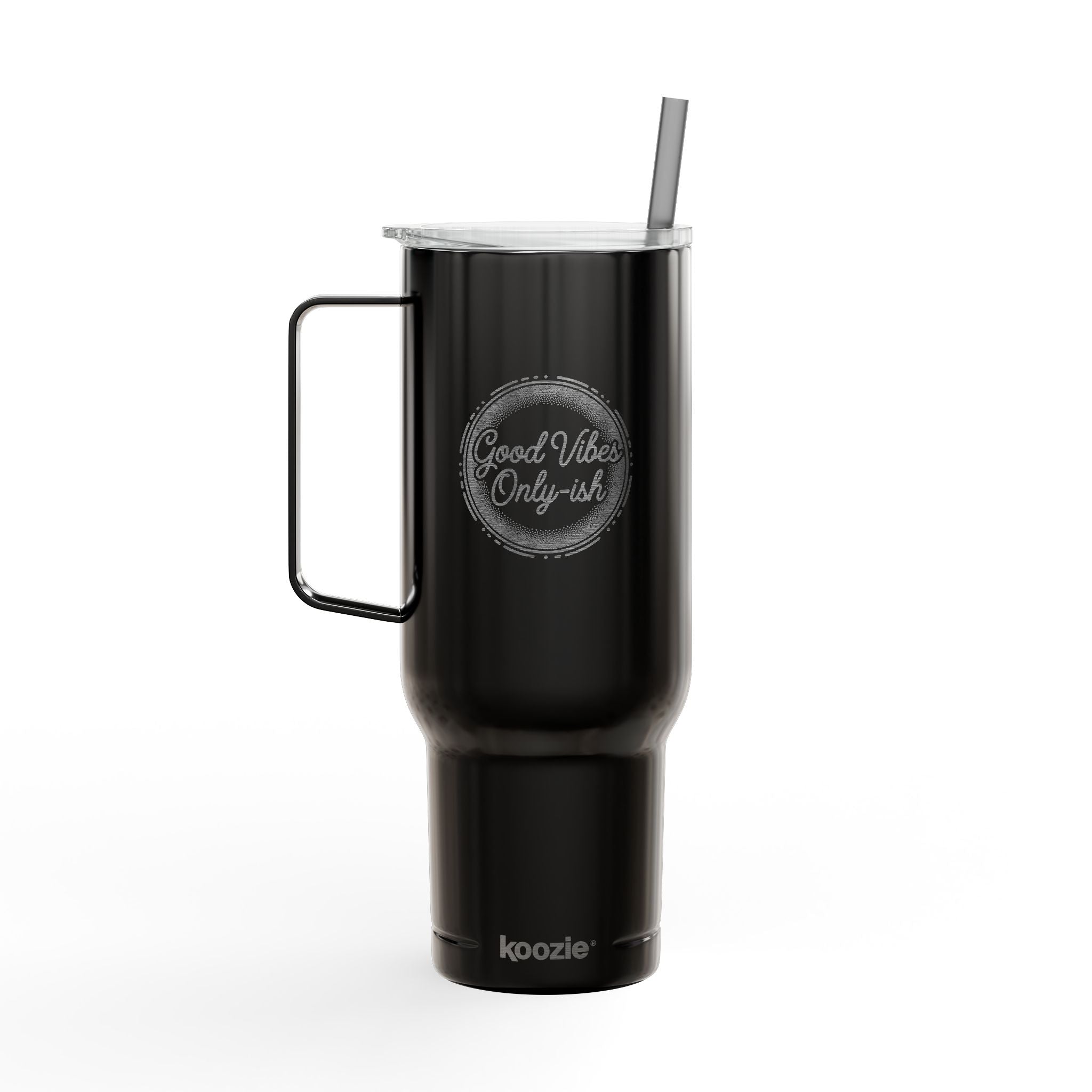 40oz Insulated Engraved Tumbler with Lid & Straw — Personalized 'Mama Bear' Design