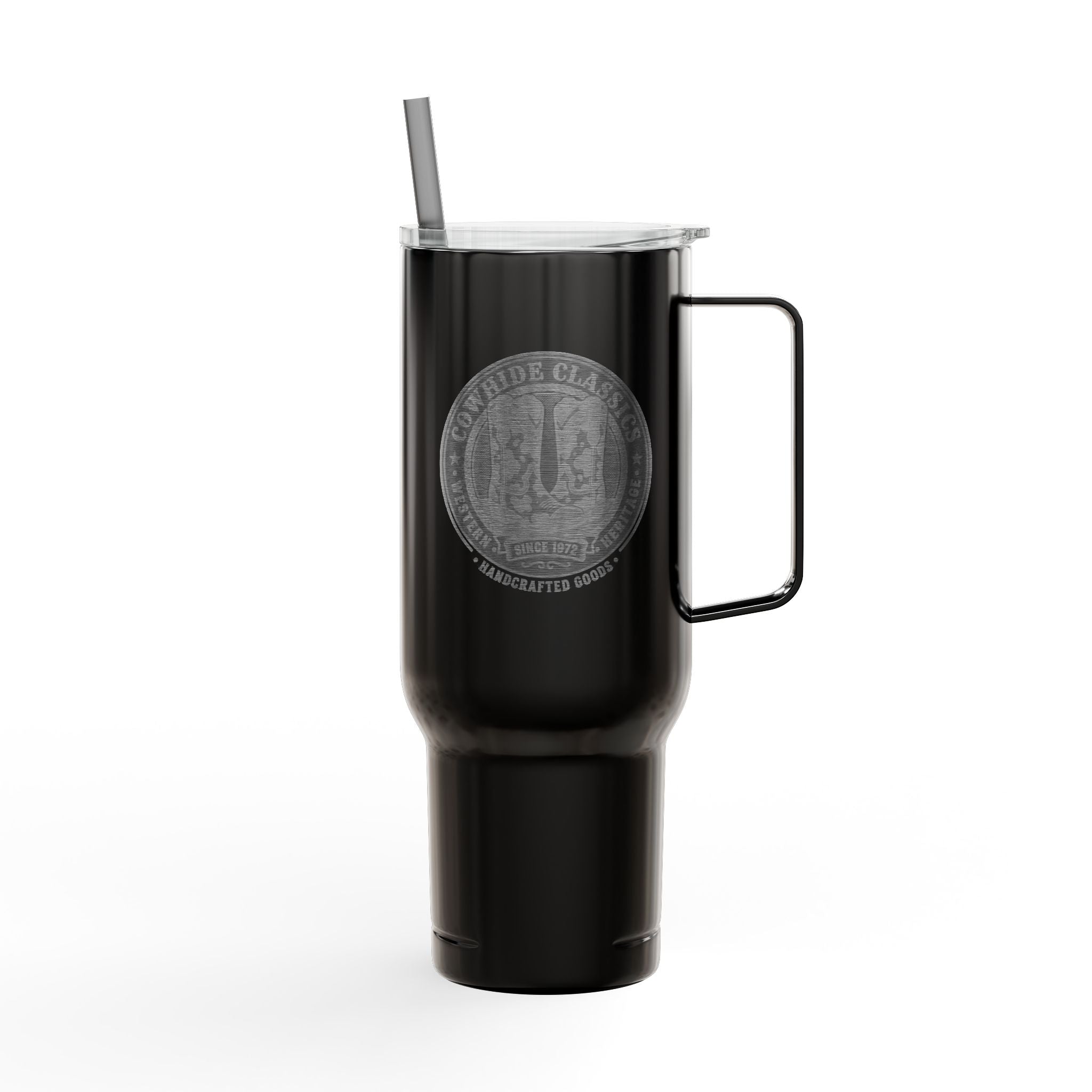 40oz Engraved Travel Tumbler – Cowboy Classic Logo Stainless Steel